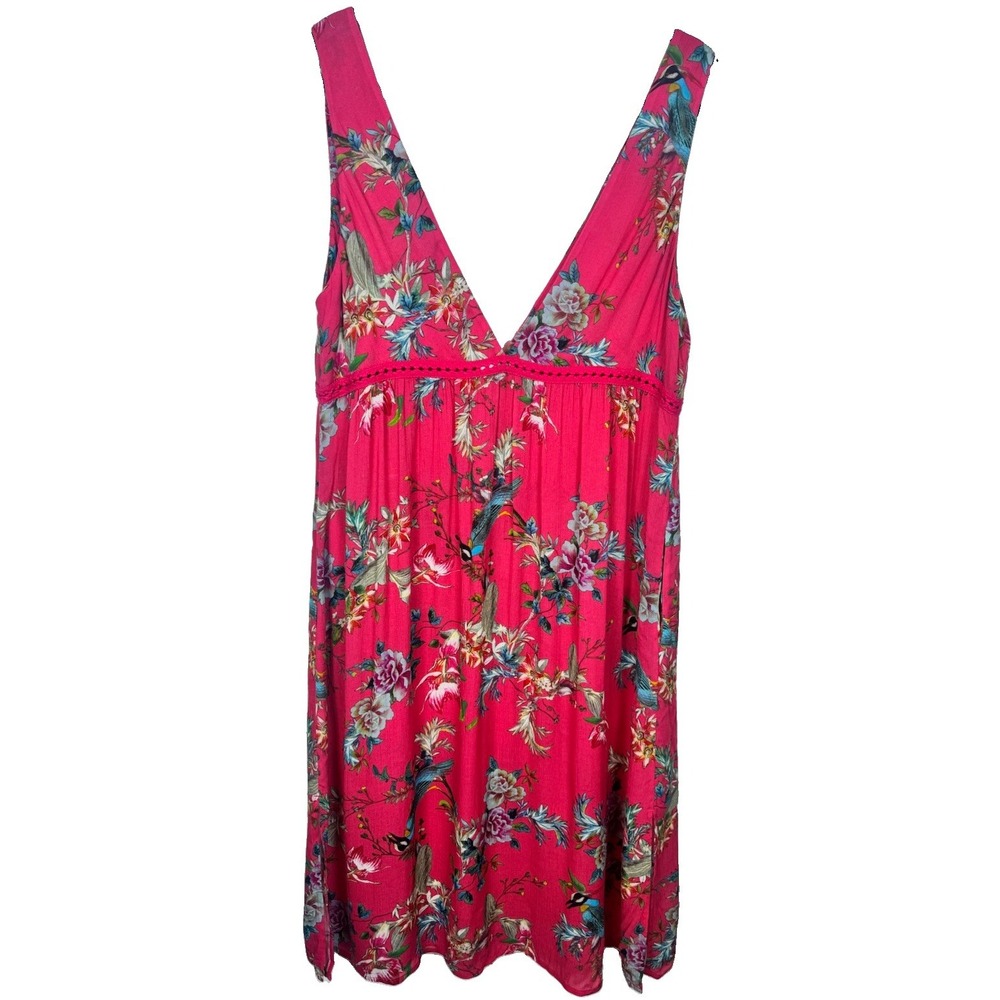 Johnny Was Malakye Floral Coverup Dress L Coral-Pink Flowy Resort wear Bohemian